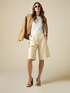 Linen-blend bermuda shorts with gold print image number 0
