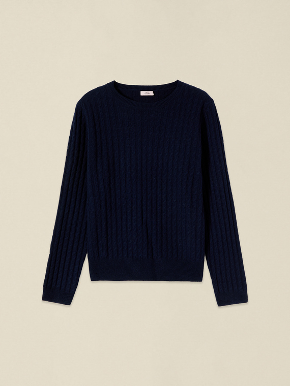 Cable-knit wool and cashmere sweater