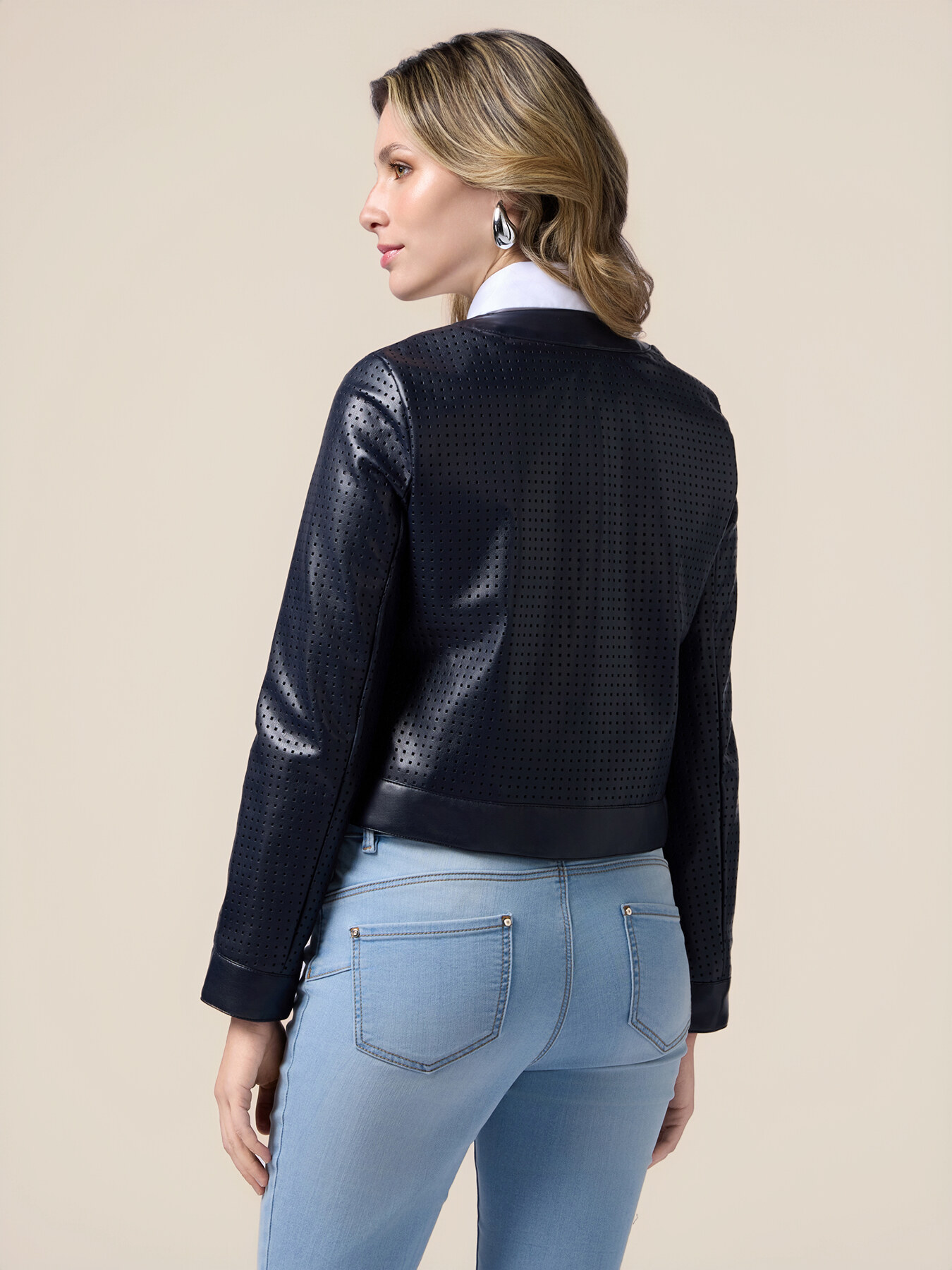 Short perforated jacket image number 1