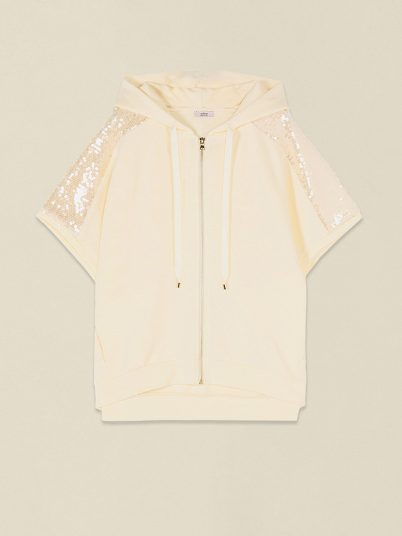 Felpa maniche corte con paillettes