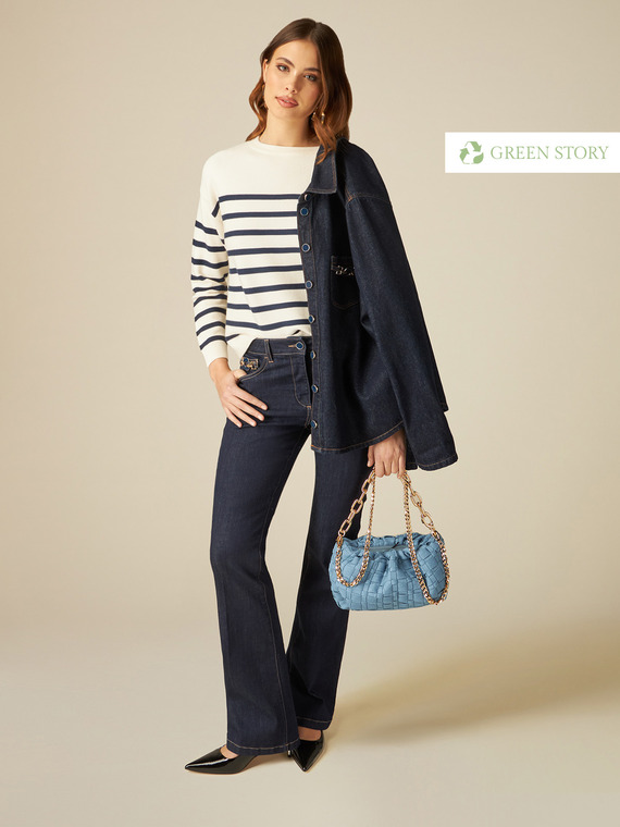 Blue rinse flare jeans