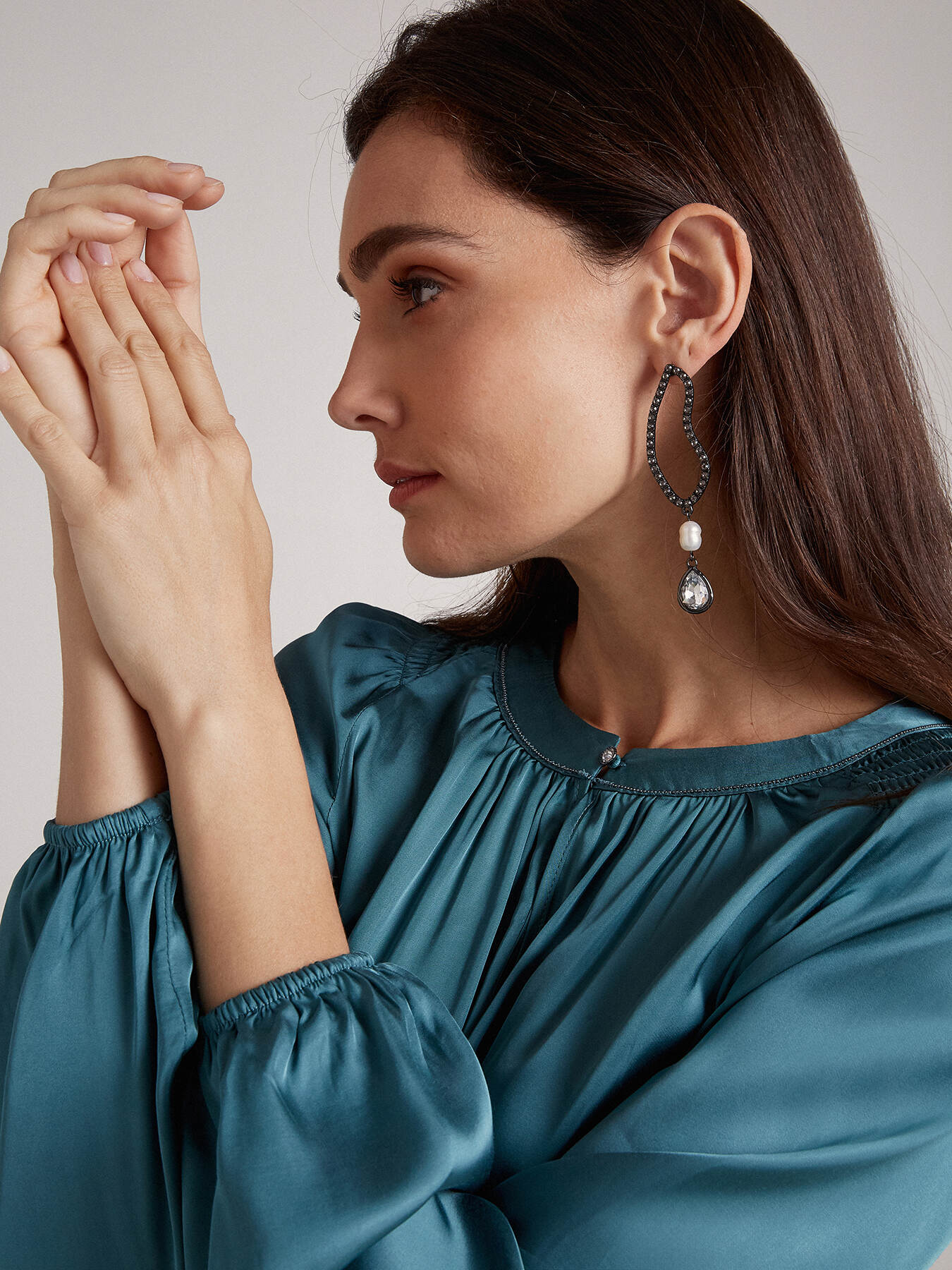 Blouse en satin avec fronces image number 0