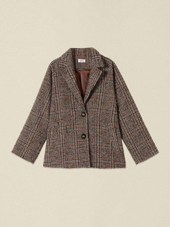 Short mixed wool coat