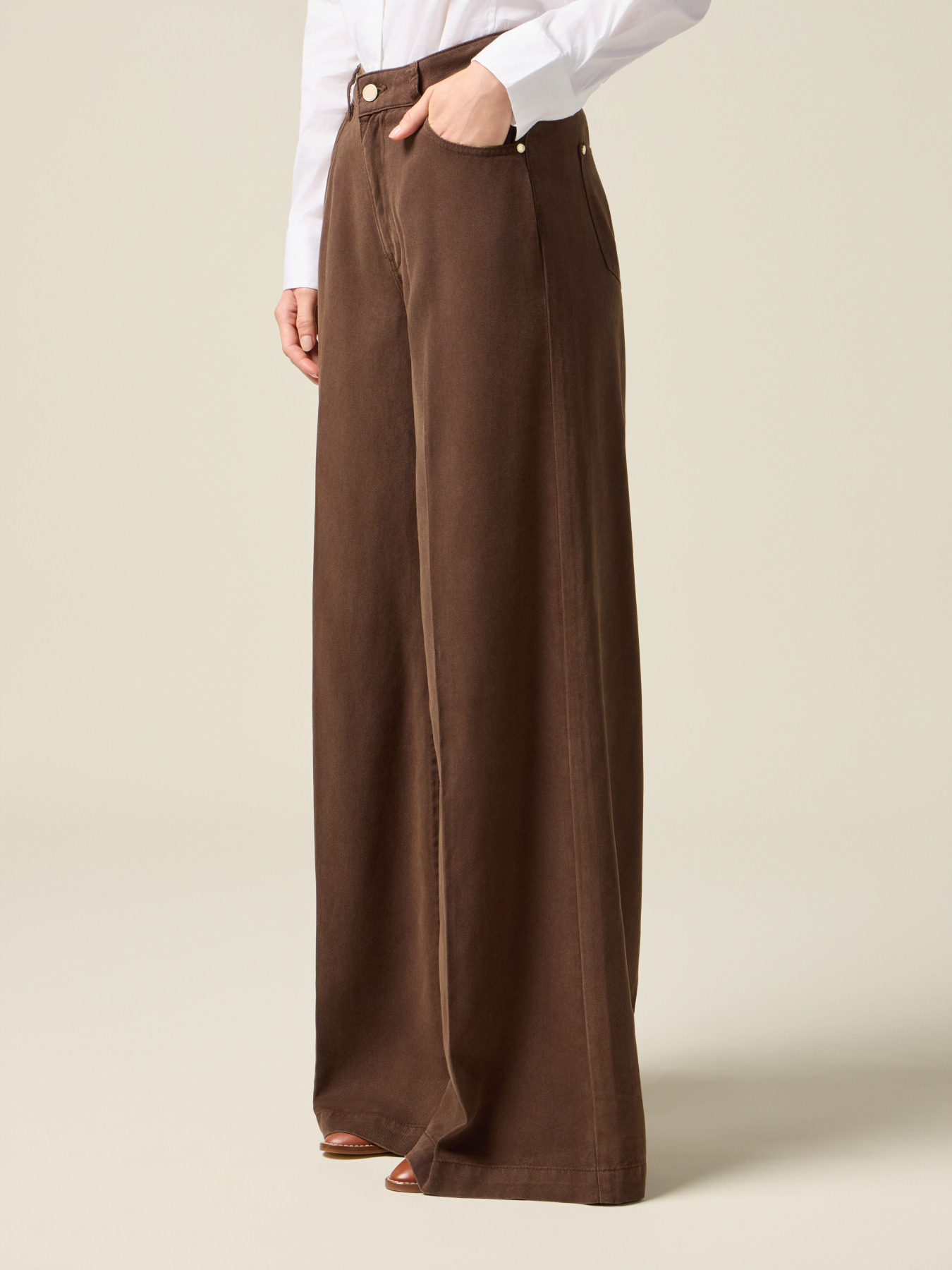 Pantalon palazzo en tencel image number 3