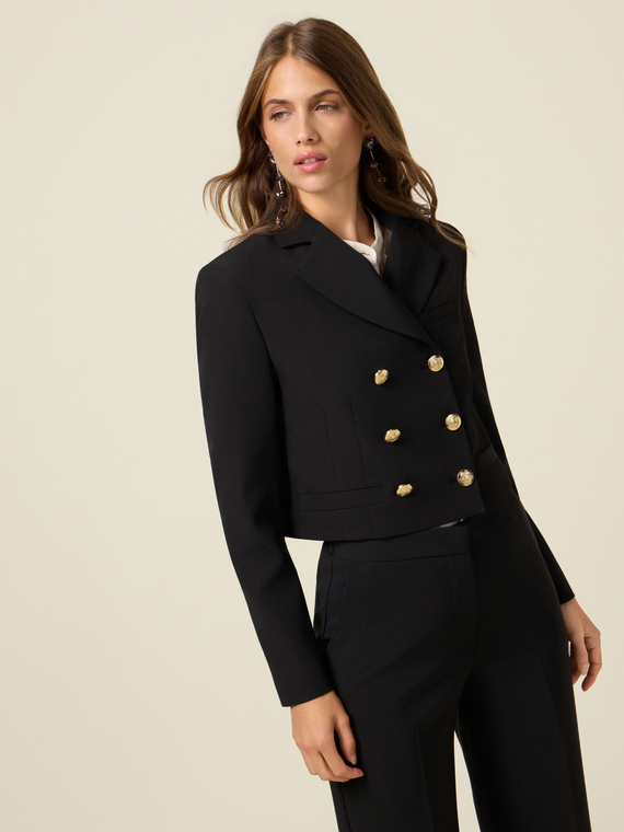 Doppelreihiger Crop-Blazer