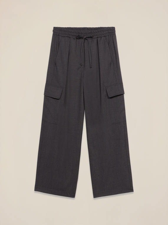 Yarn-dyed viscose cargo pants
