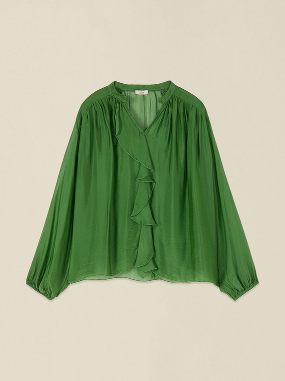 Blusa in voile di seta e viscosa