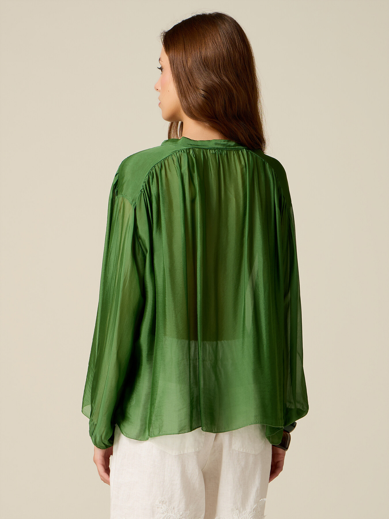 Bluză din voal de mătase și viscoză image number 1