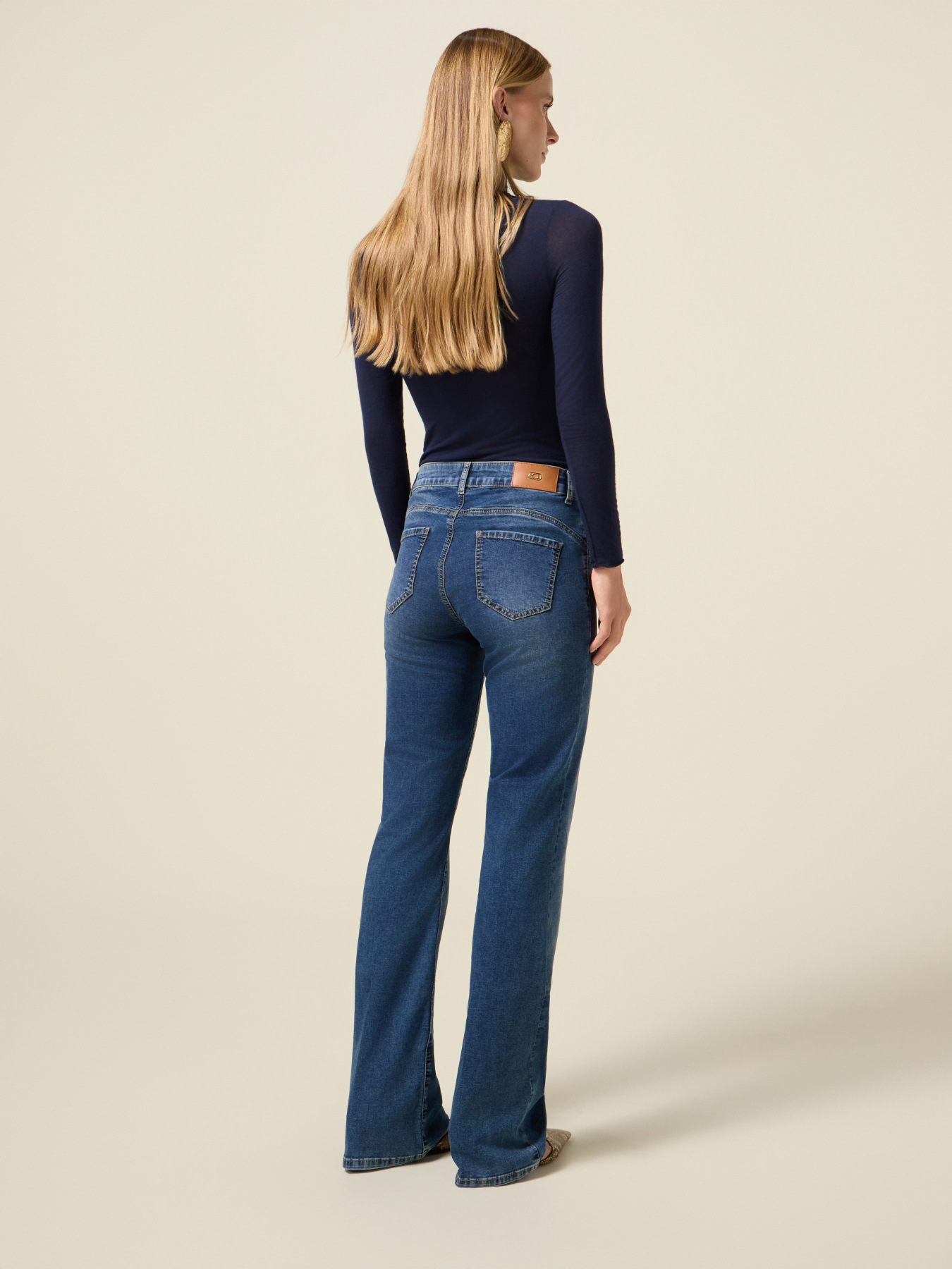 Flare jeans in denim with studs image number 1