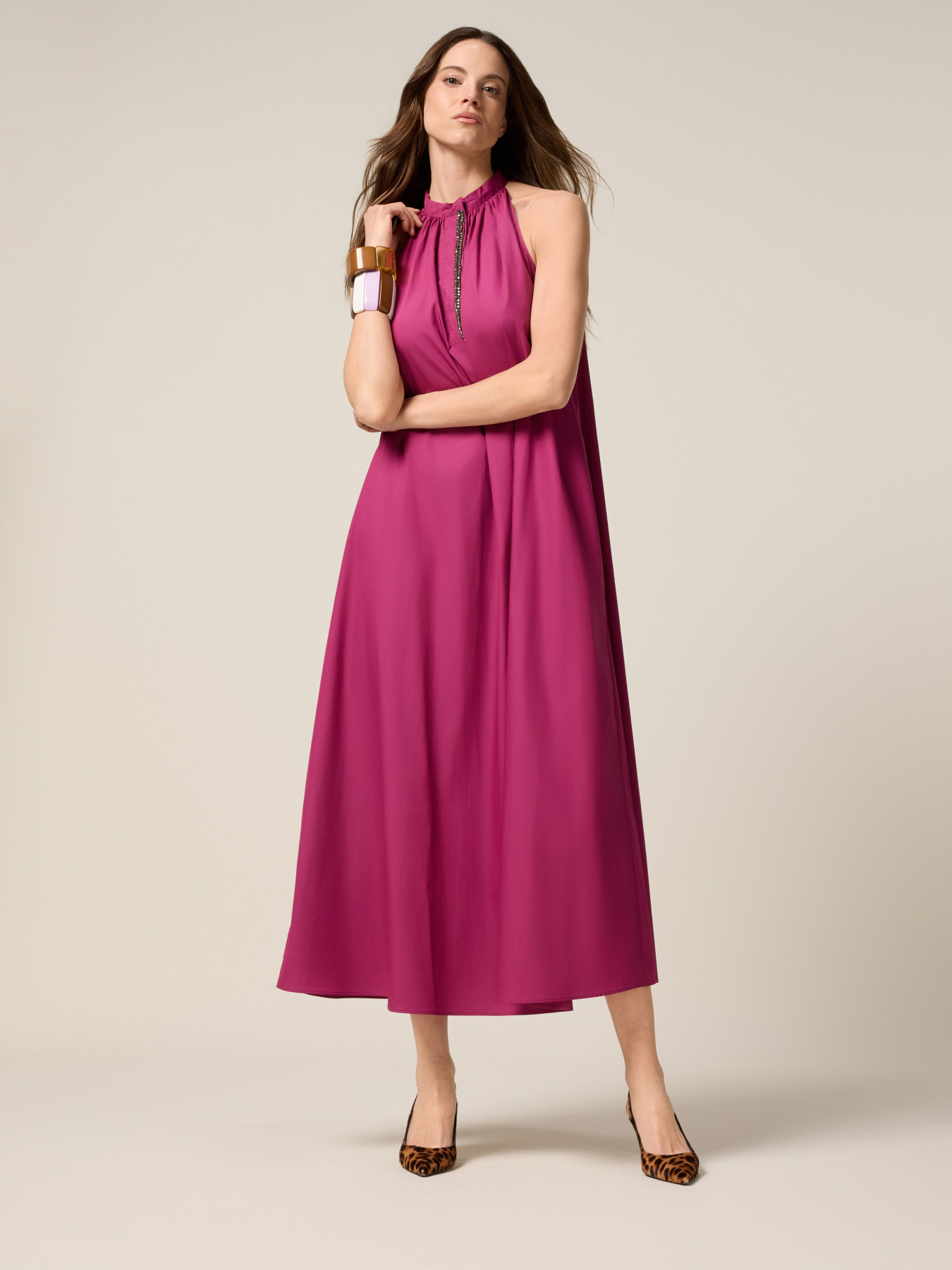 Rochie lungă din poplin image number 0