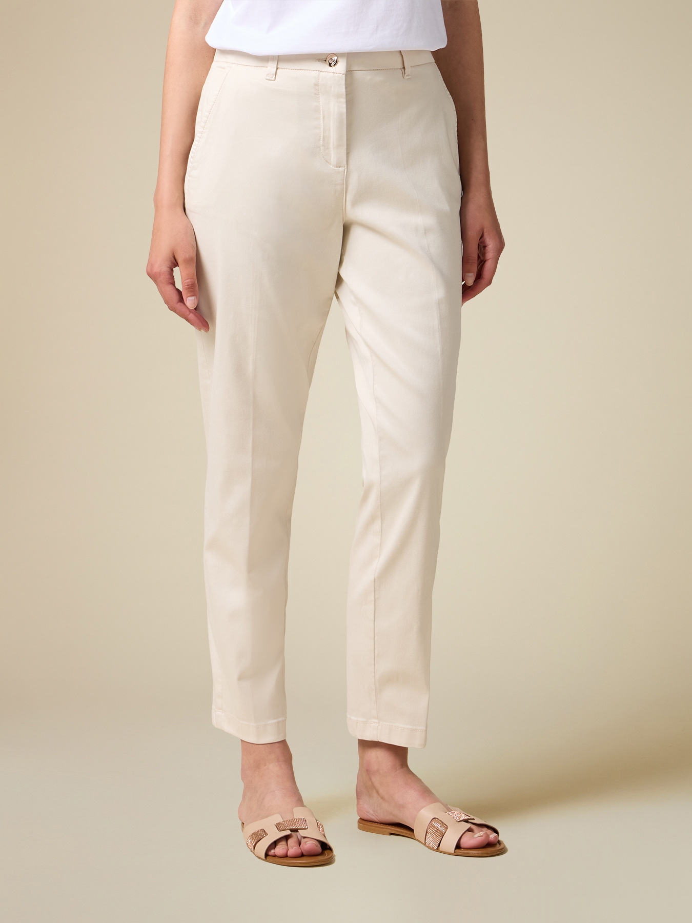 Pantalones pitillo mezcla de tencel image number 2