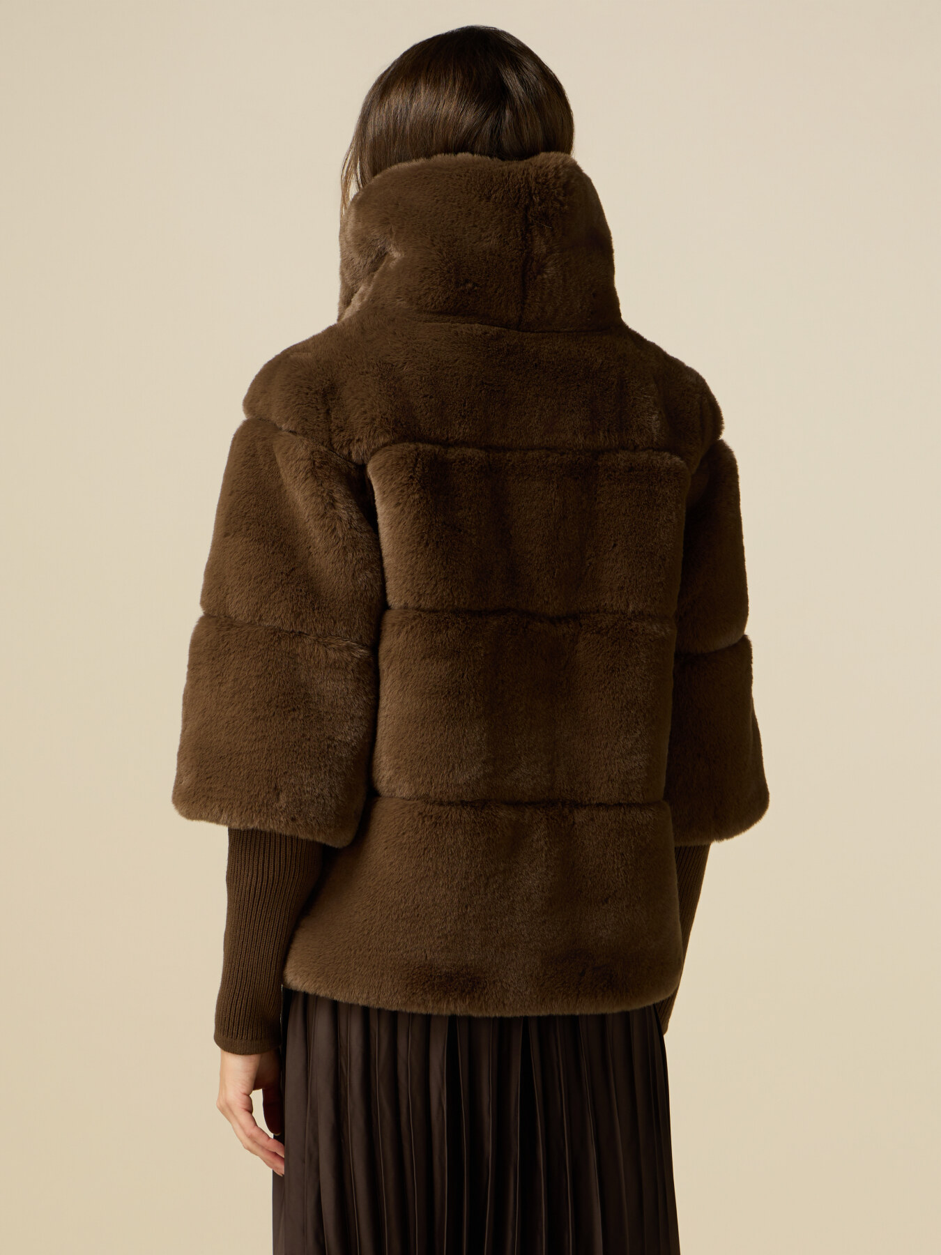 Chaqueta teddy con pu&ntilde;os de punto image number 1