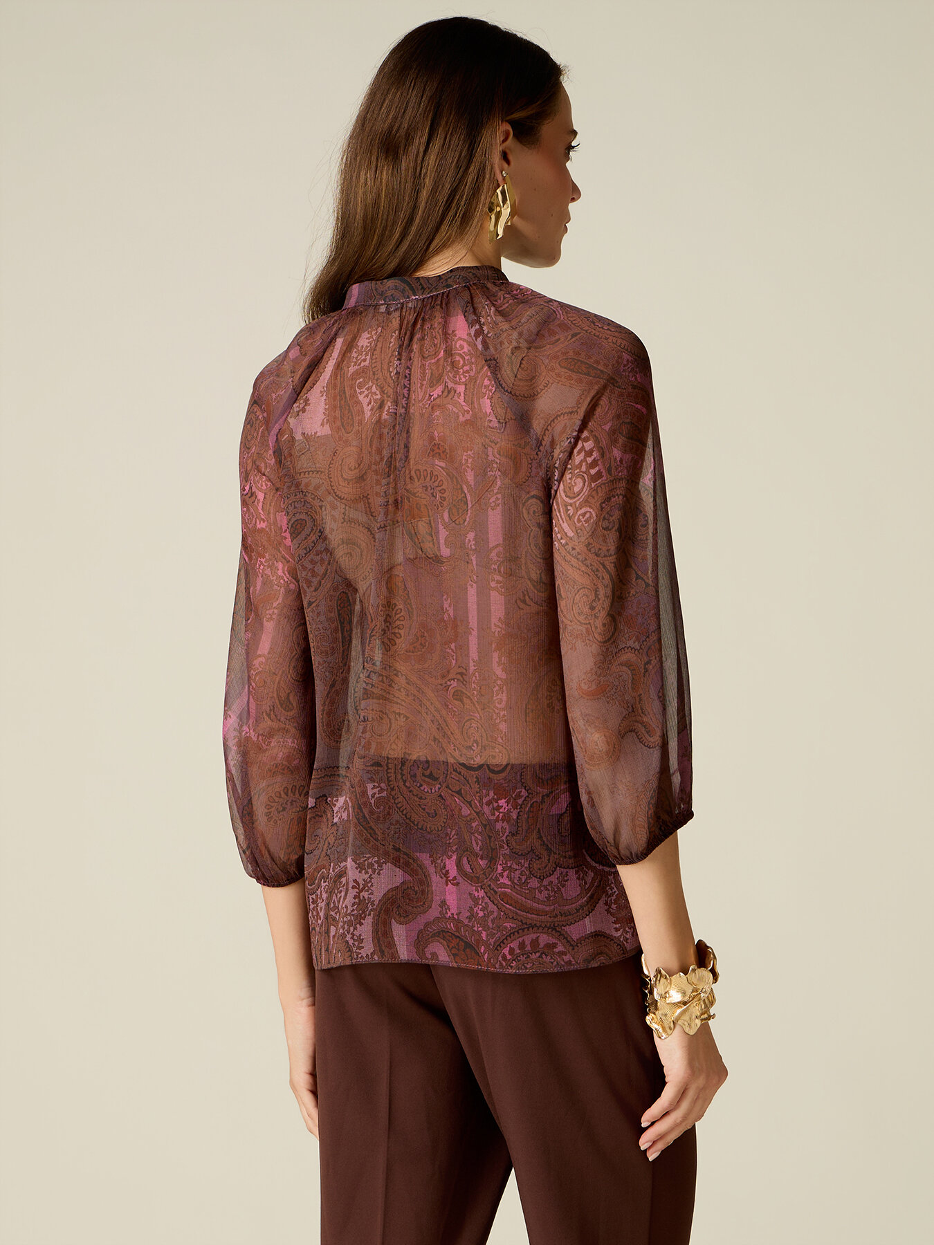 Chemise en georgette &agrave; motifs image number 1