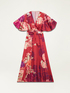 Patterned satin midi dress image number 4