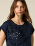 T-shirt with appliqu&eacute; and pearls image number 2