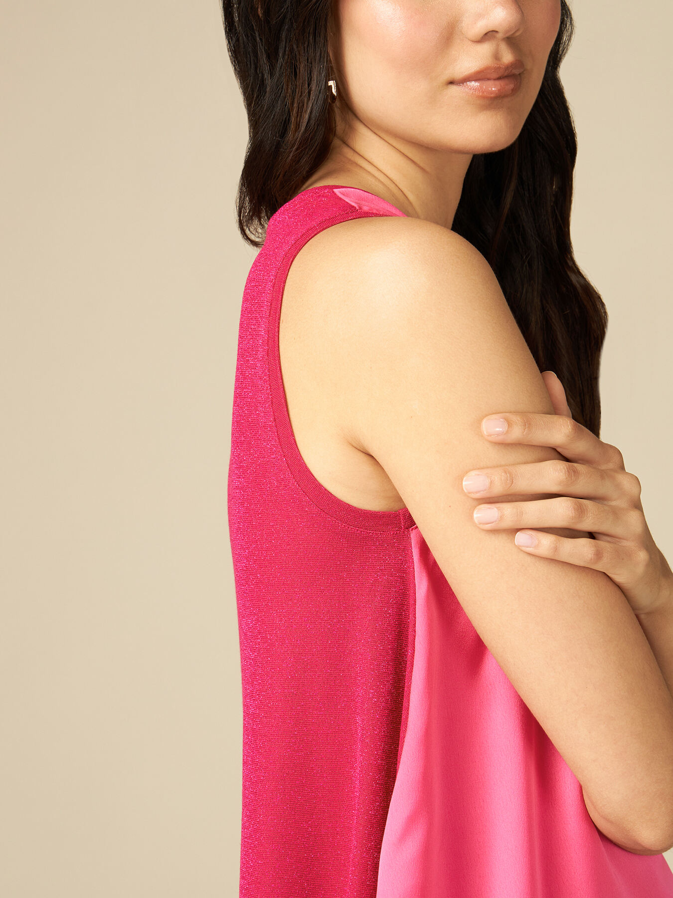 Dual-fabric A-line top image number 2