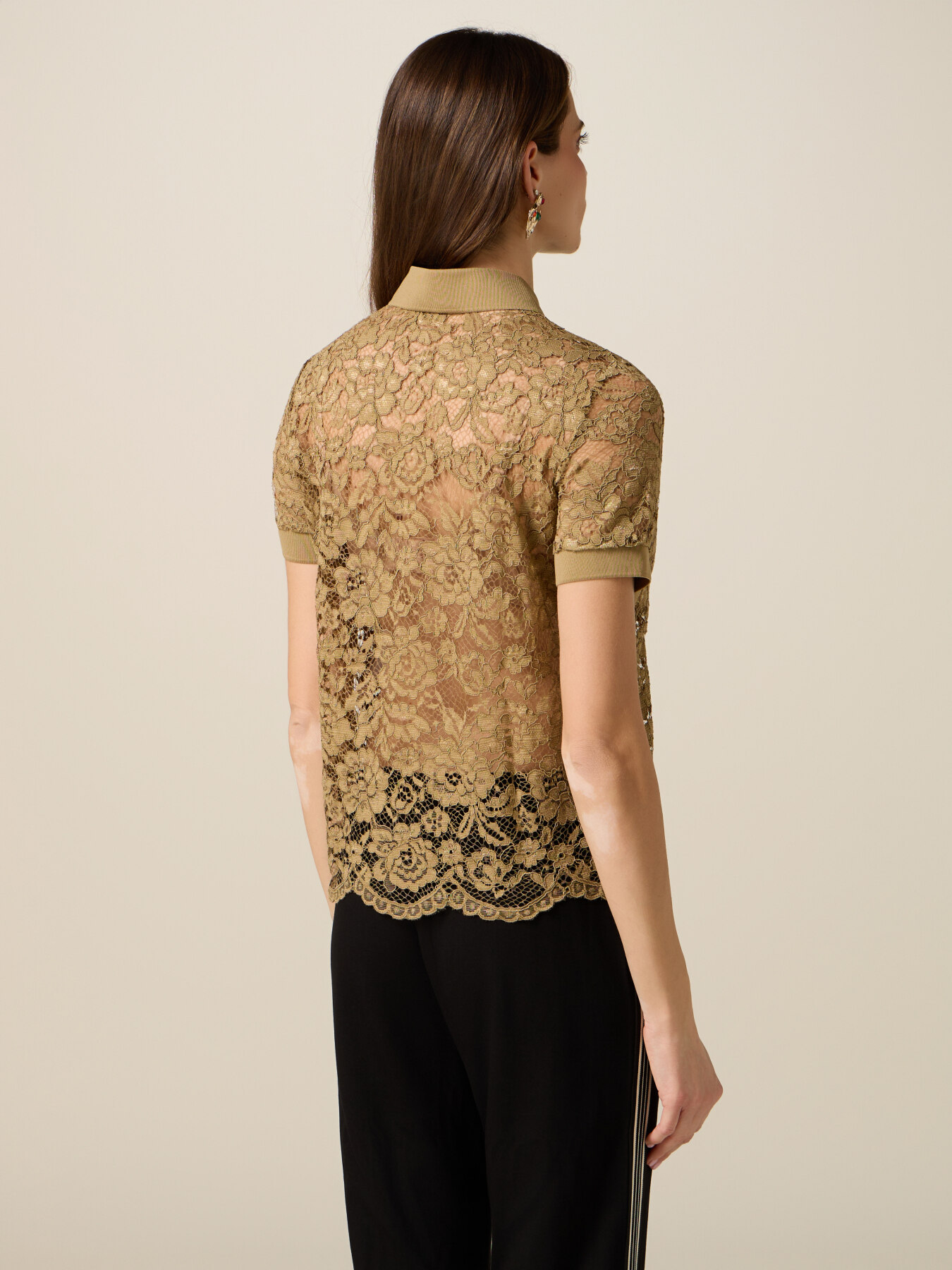 Lace polo t-shirt image number 1
