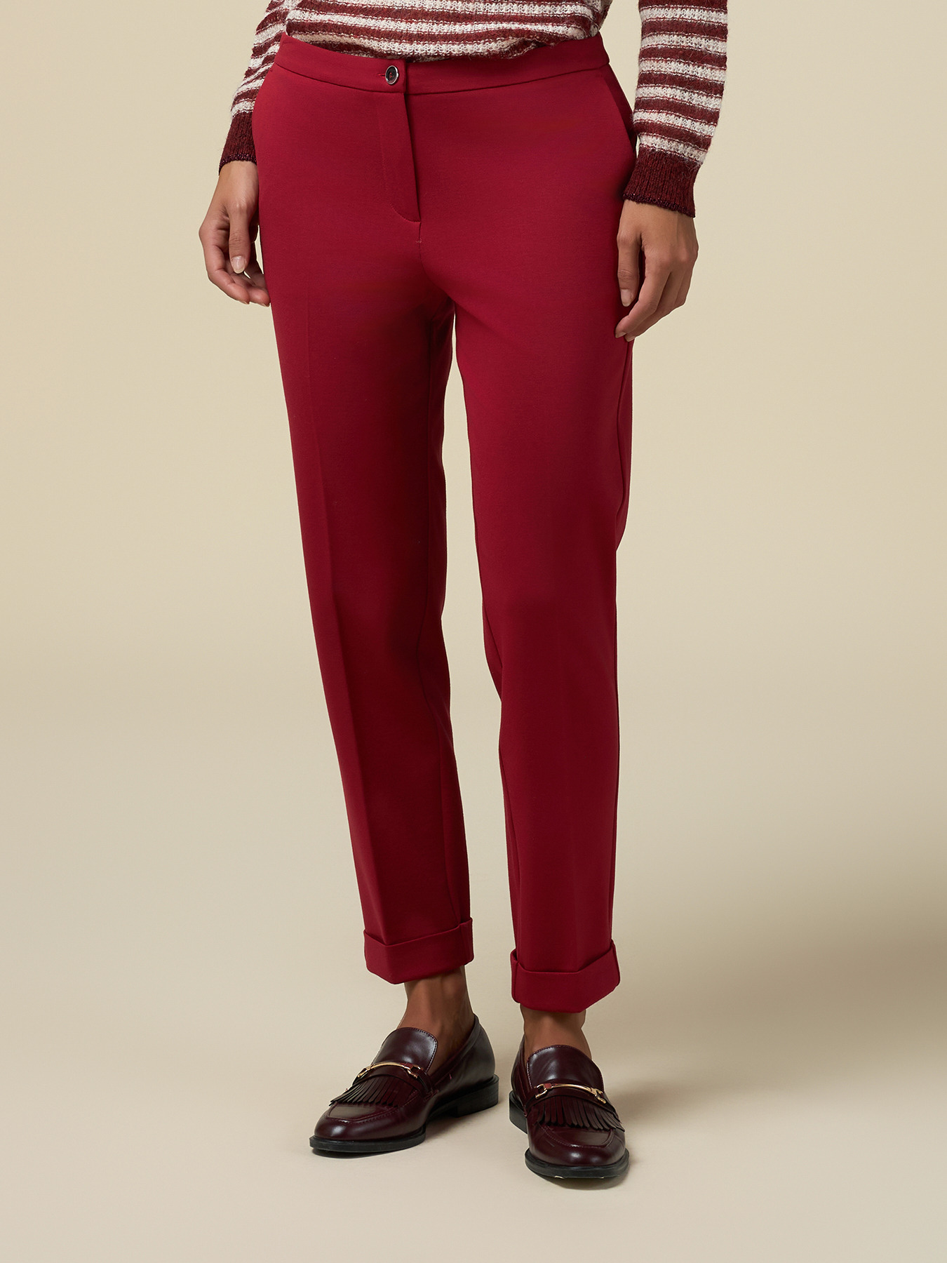 Pantalones rectos de punto milano image number 3