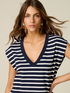 Striped V-neck T-shirt image number 2