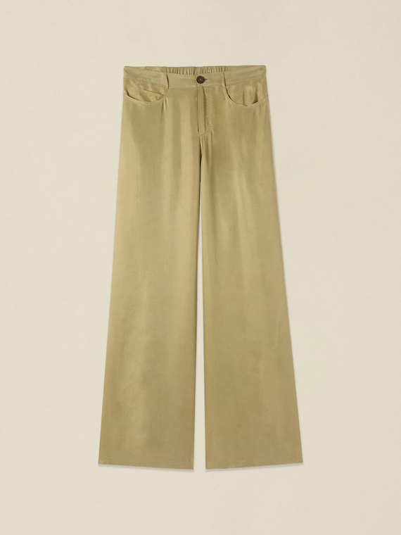 Palazzo pants in cupro blend fabric