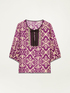 Bluse aus gemustertem Viskose-Satin image number 3