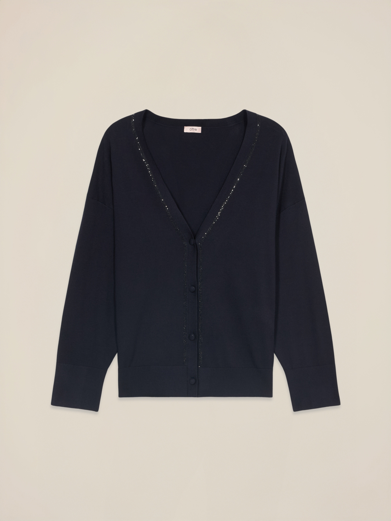 Fine knit cardigan with appliqu&eacute;s image number 3