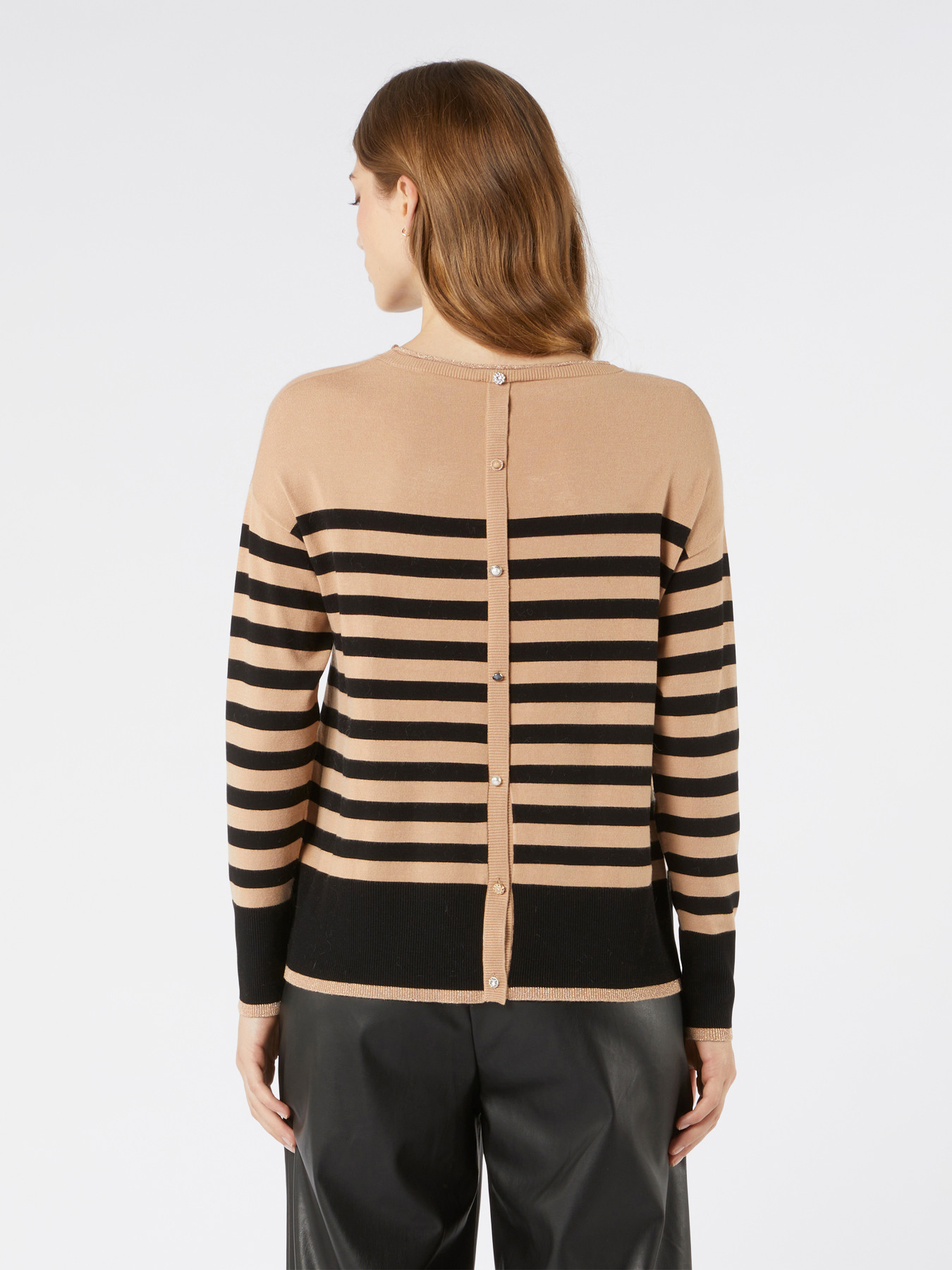 Maglia a righe con bottoni dietro image number 1