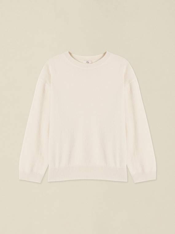 Cashmere sweater with puff sleeves