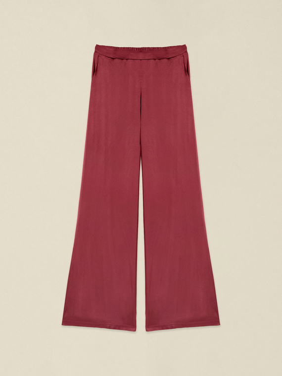 Palazzo-Hose aus Viskose-Satin