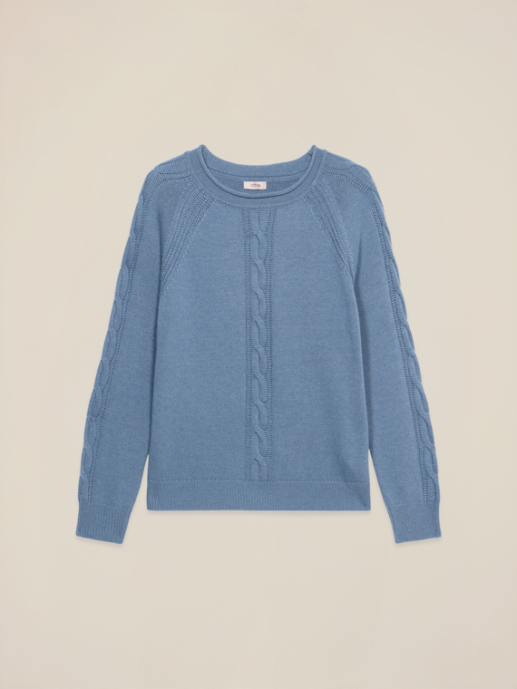 Long-sleeved cashmere blend sweater