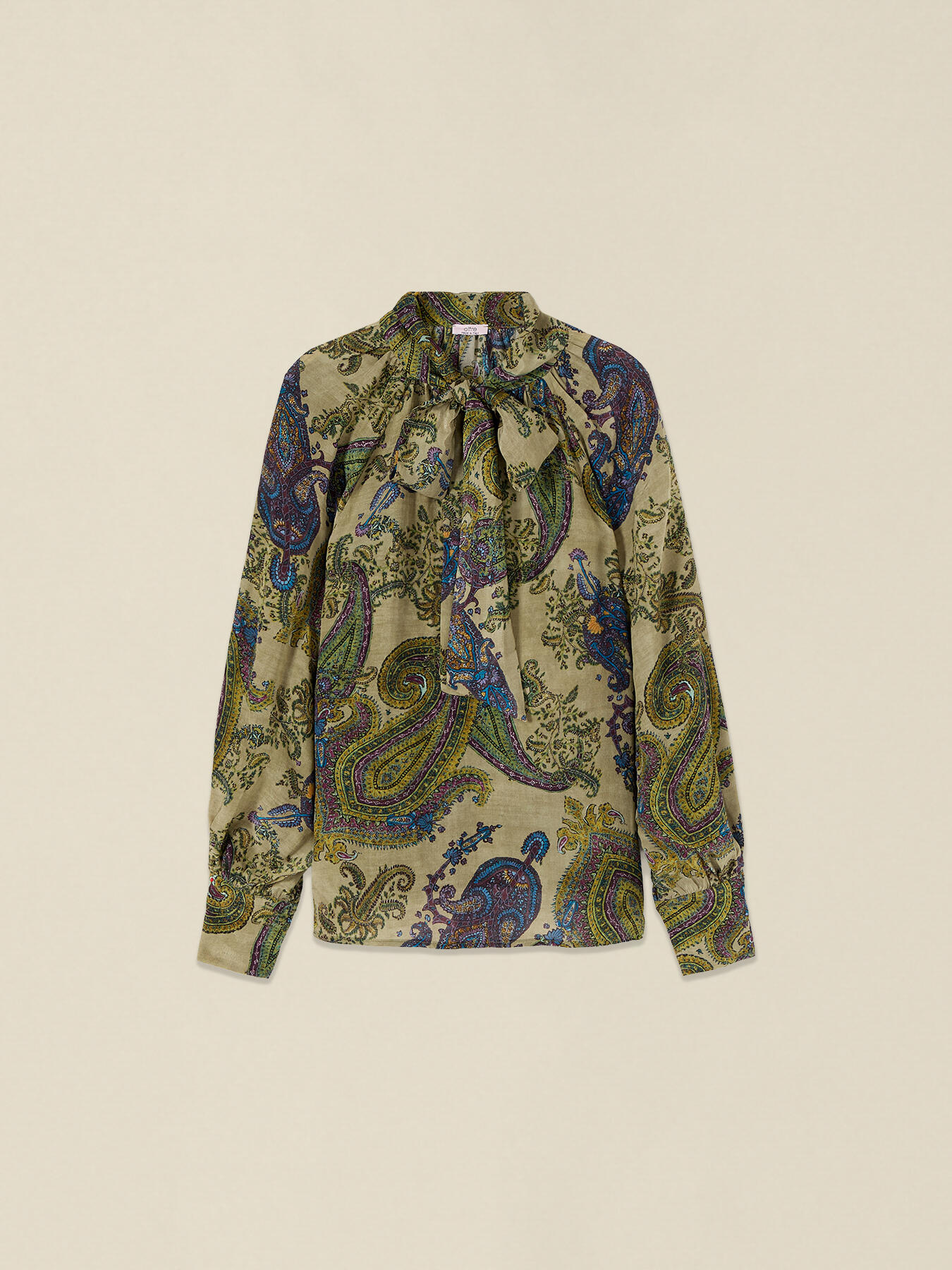 Bluse mit Muster und Schleife zum Binden image number 3
