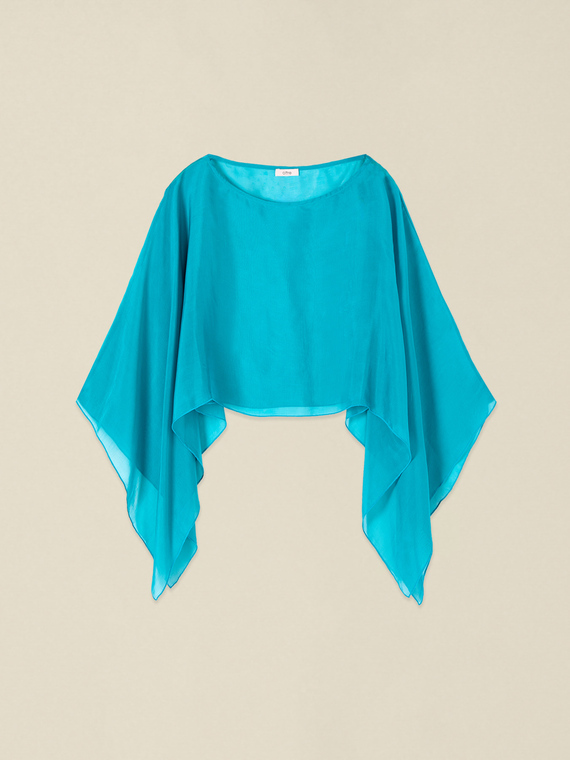 Poncho cubre hombros en georgette