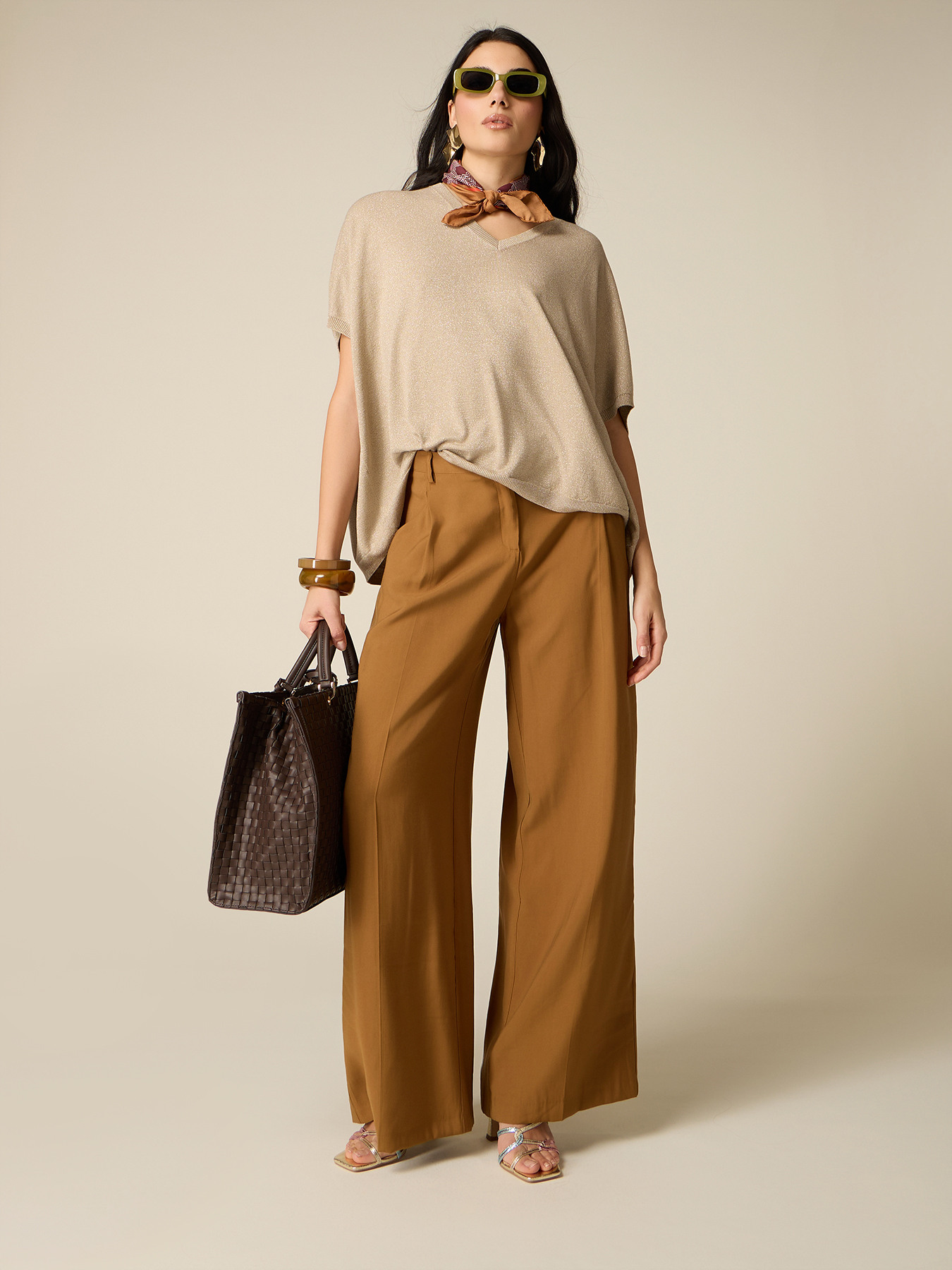 Viscose blend palazzo pants image number 0