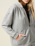 Sweatshirt mit Rei&szlig;verschluss und Kristallen an den &Auml;rmeln image number 2