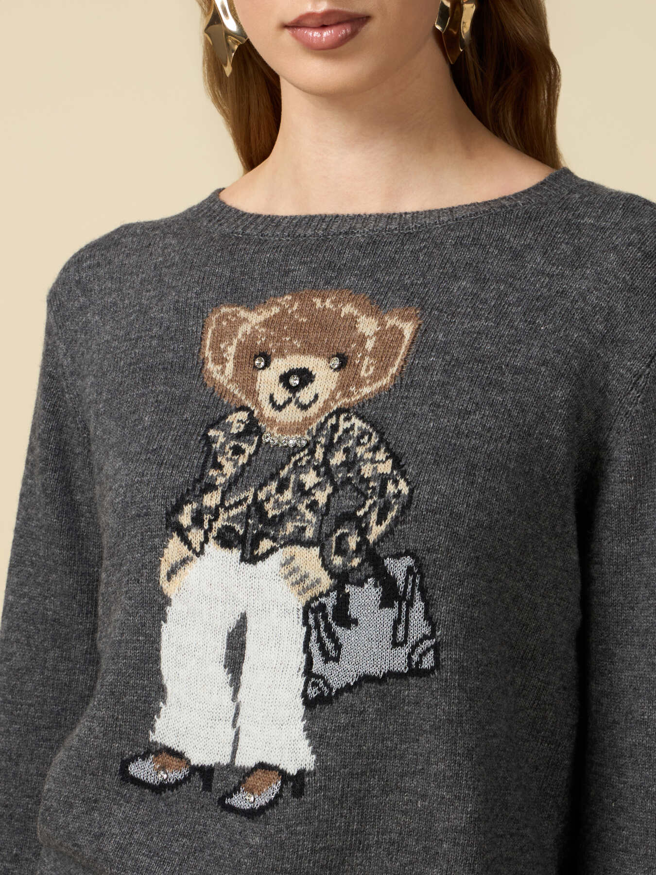 Pull de laine m&eacute;lang&eacute;e jacquard image number 2