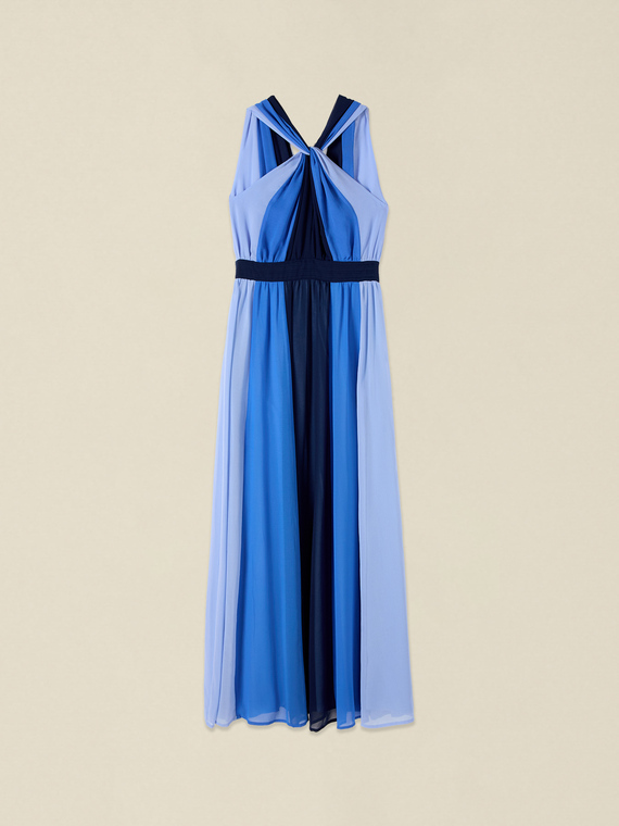 Long color block dress