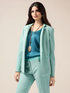 Single-breasted blazer with contrasting trim image number 0