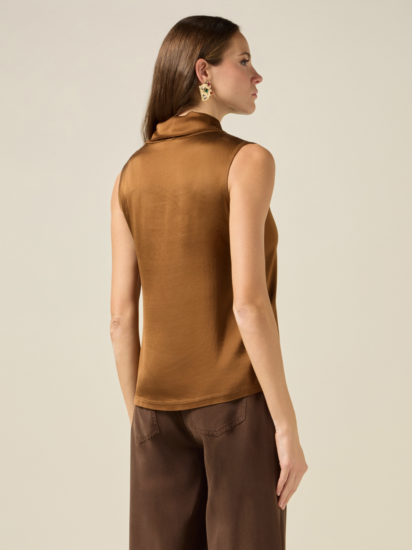 Satin top with high neck image number 1