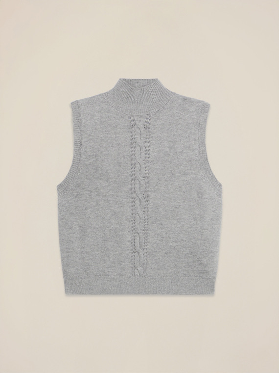Sleeveless sweater in cashmere blend