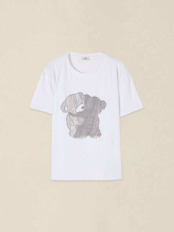 T-Shirt aus Jersey mit Mikrokristallen