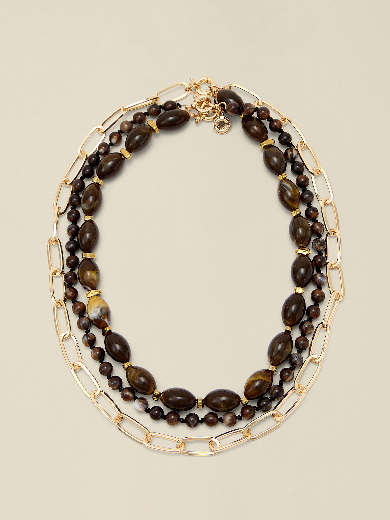 Collar multihilo con piedras naturales image number 1