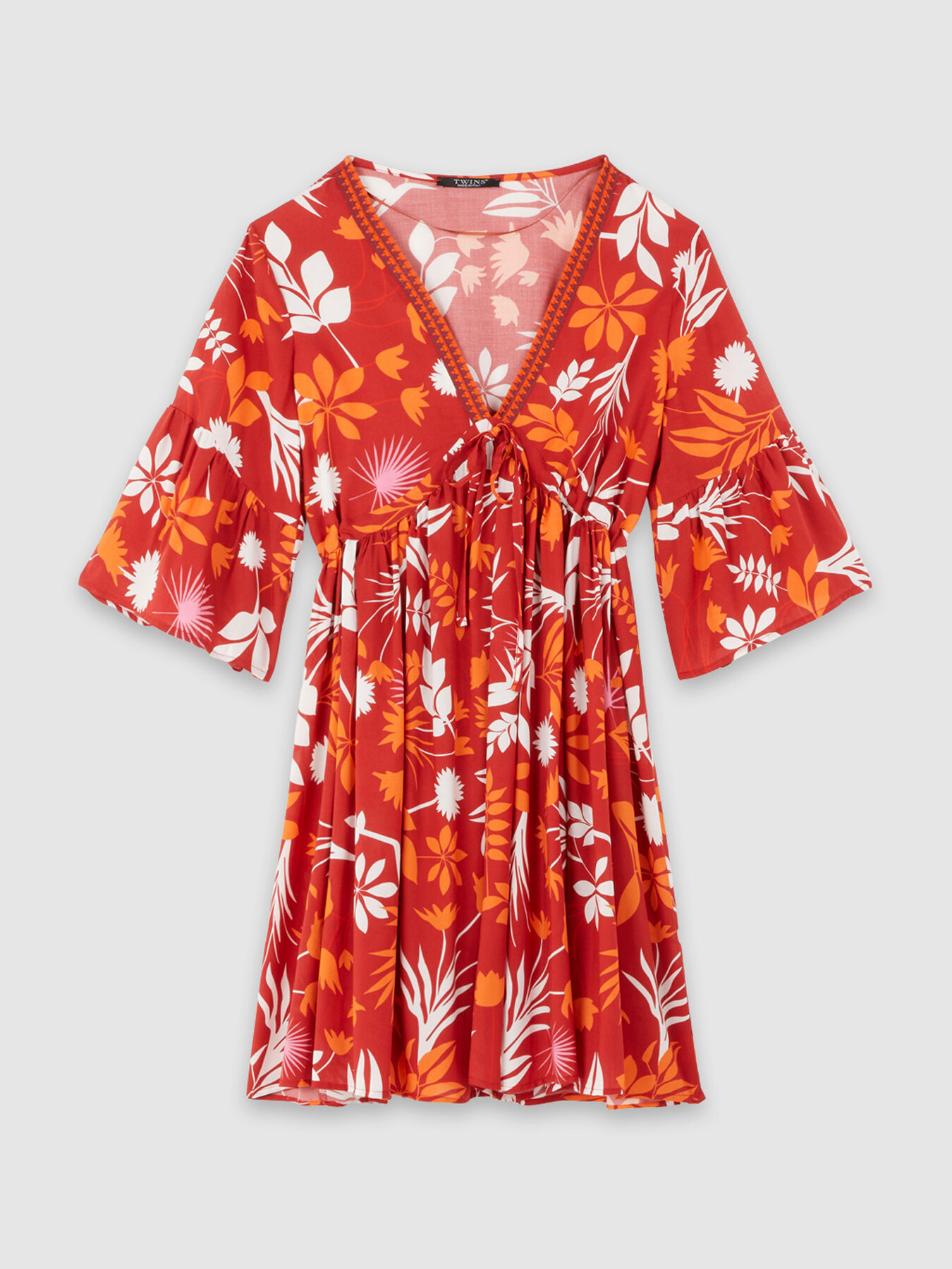 Mini floral-patterned dress image number 3