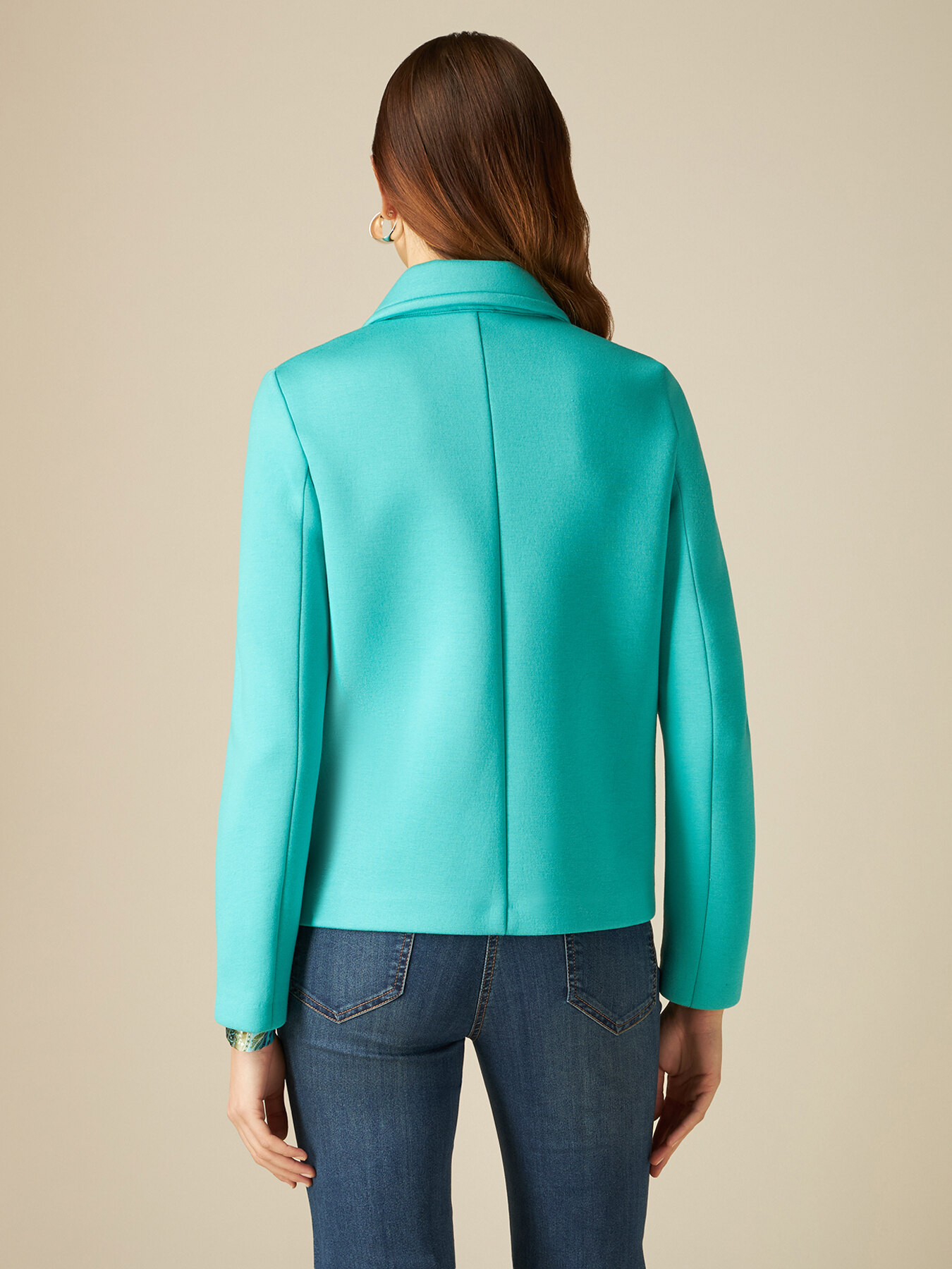 Giacca doppiopetto in tessuto scuba image number 1