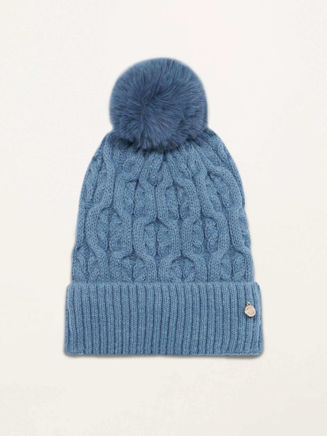 Lined beanie with pompoms image number 1