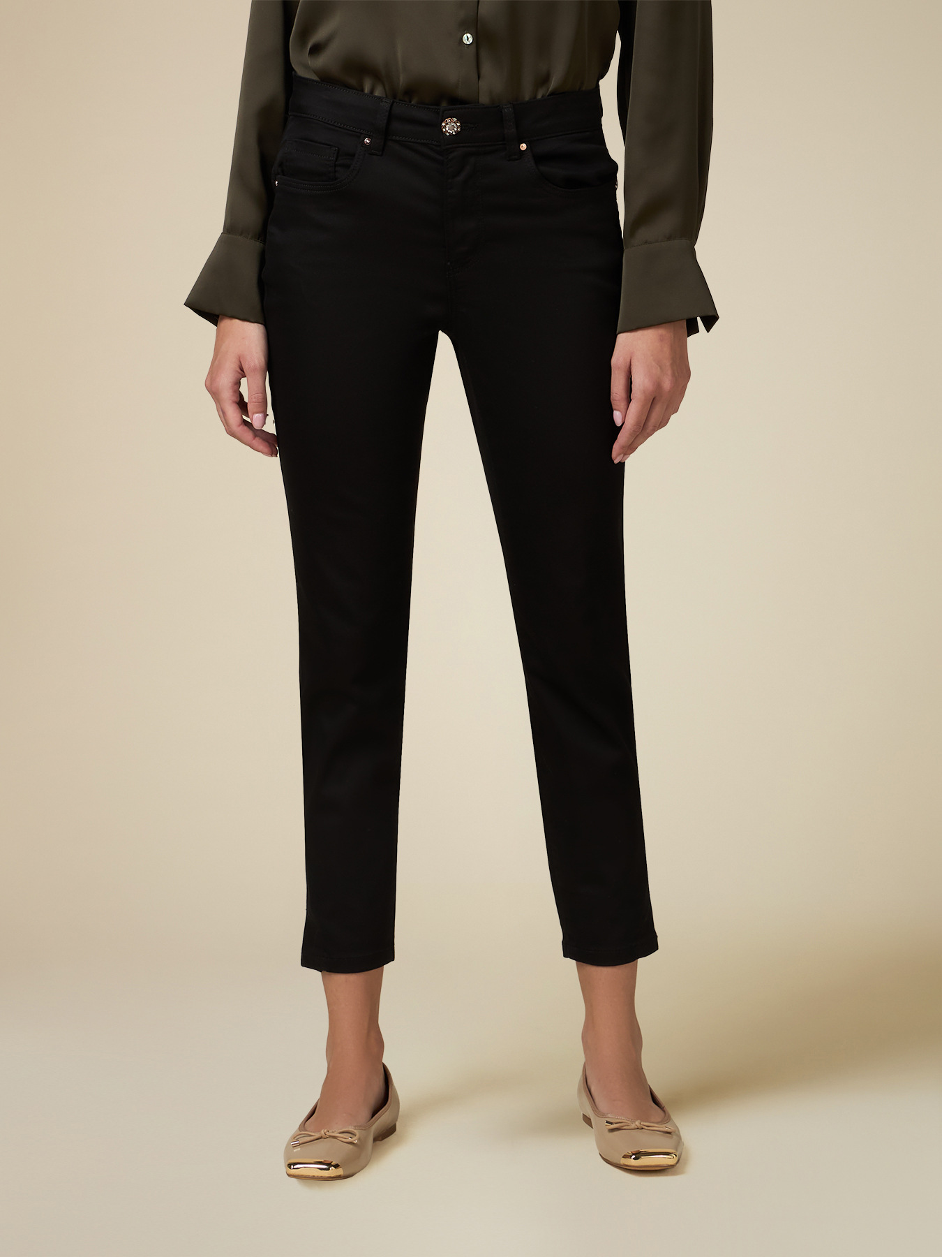 Pantalones skinny en mezcla de tencel image number 3