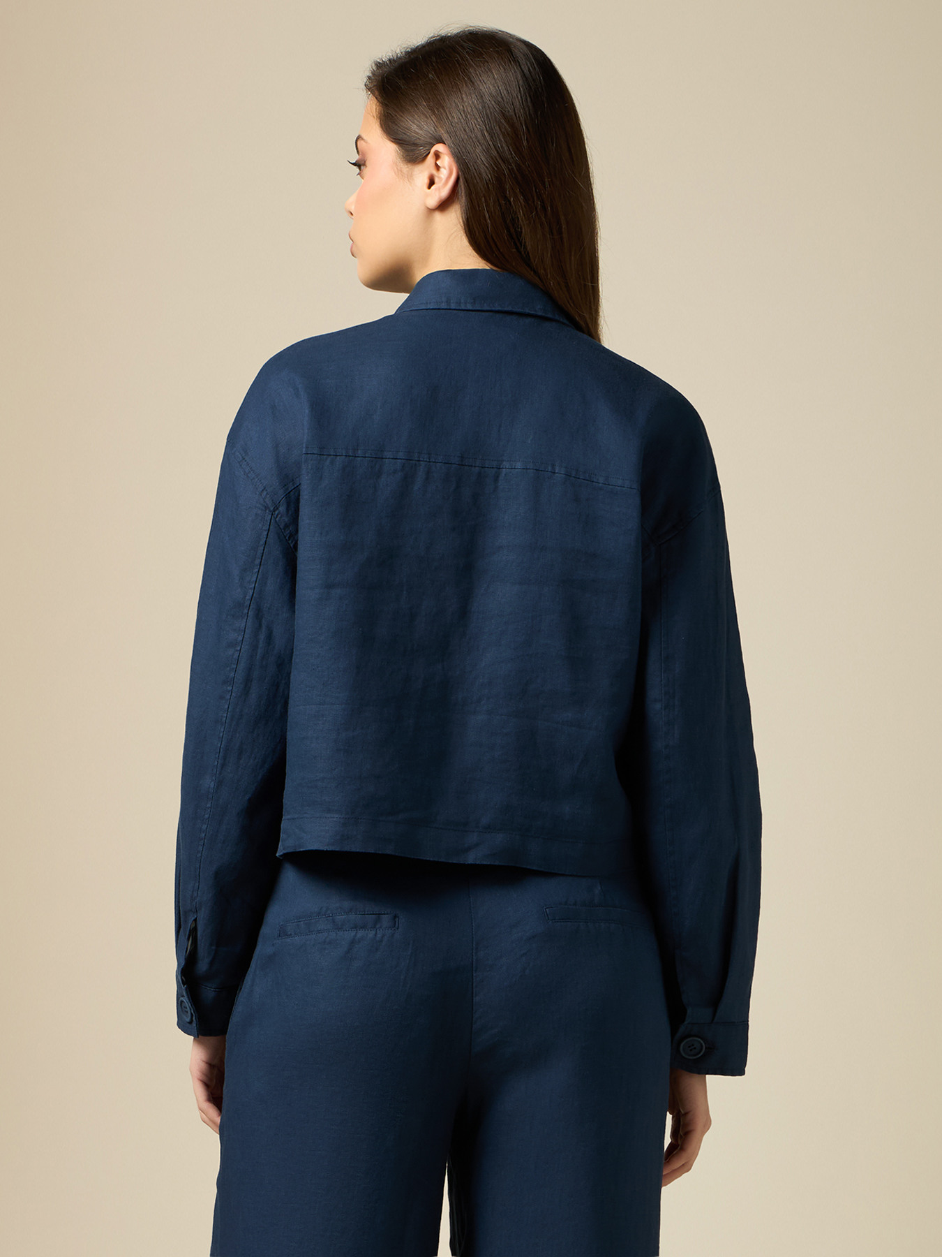 Camisa boxy de lino image number 1