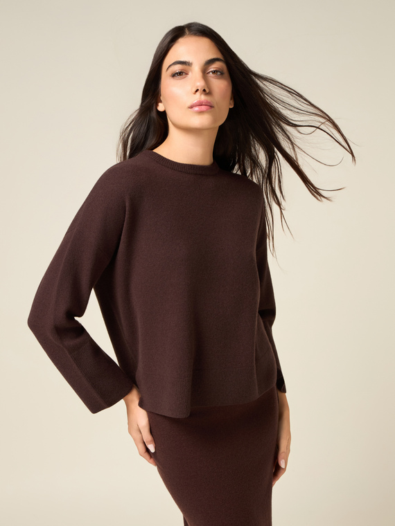 Pure wool crew neck sweater