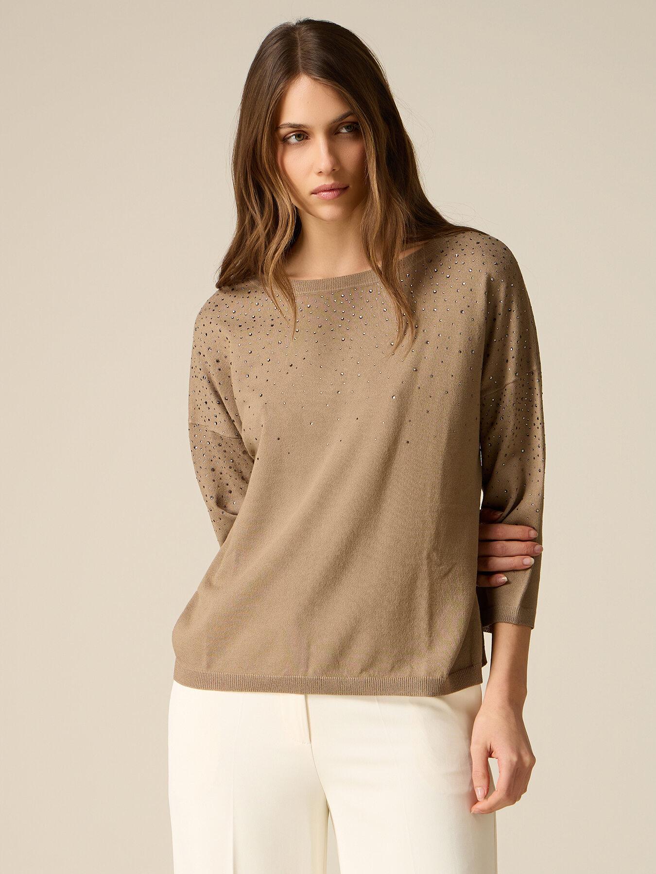 Maglia con micro cristalli image number 0