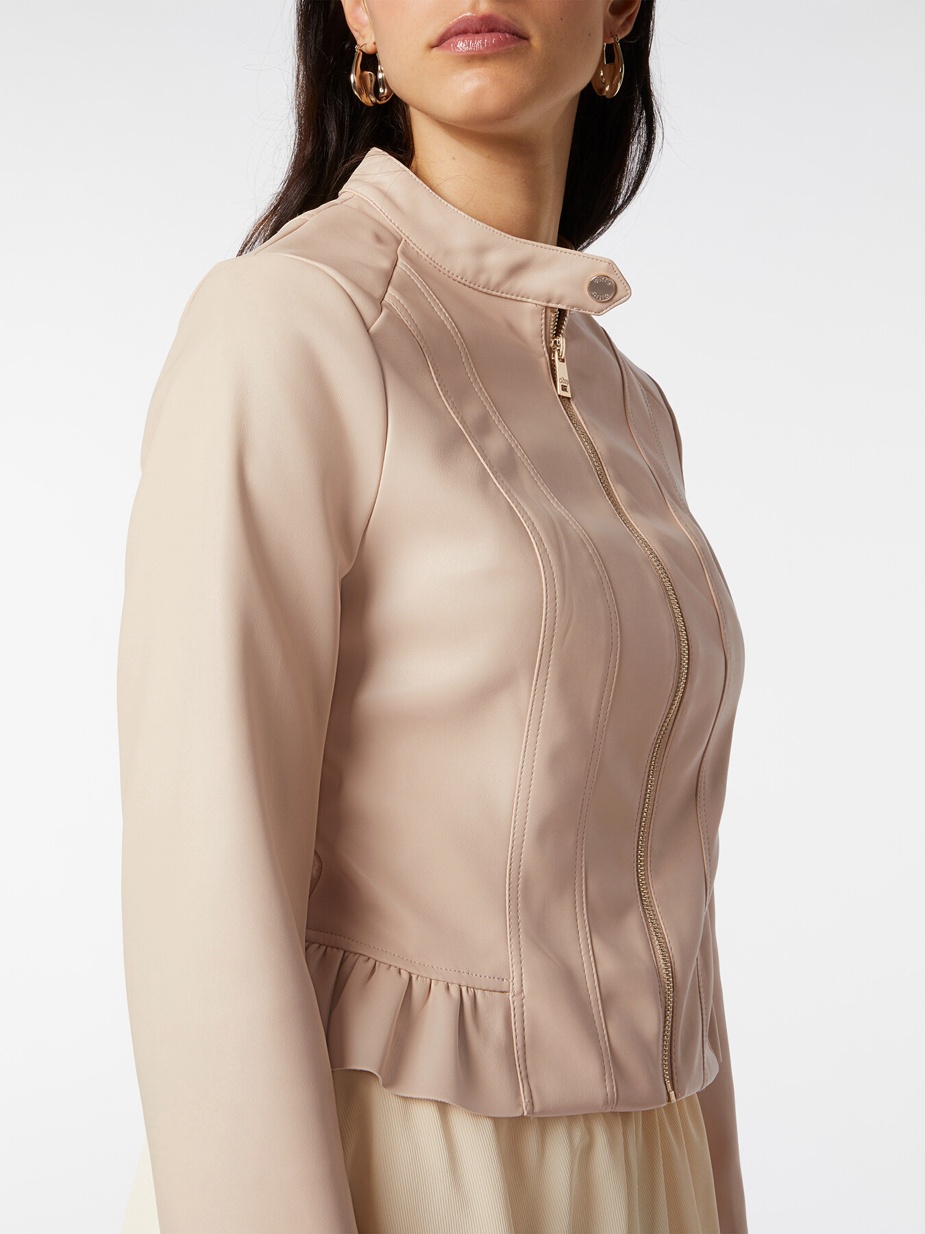 Jacke in Lederoptik mit Volant image number 2