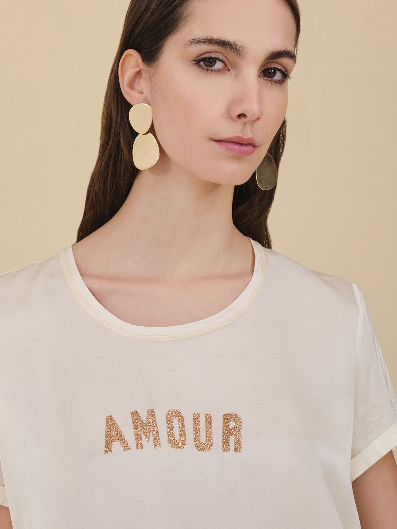 Viscose T-shirt with lettering image number 2